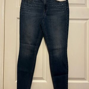 Maurices Midnight Blue Skinny Jeans with Stud Accents